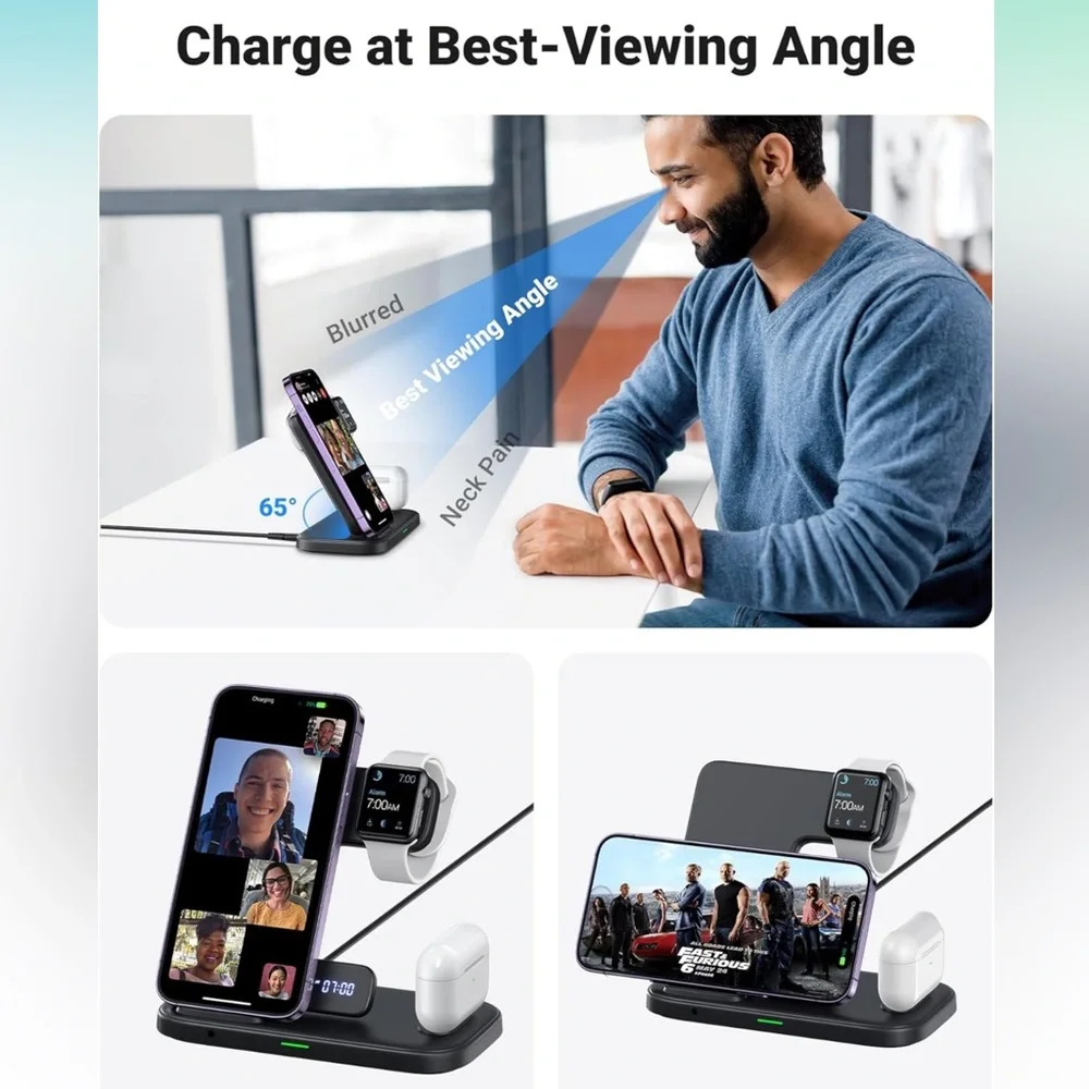3 in 1 wireless charging stand